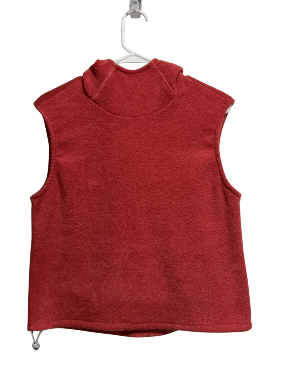 Nike Women’s Fleece Hoodie Vest Sleeveless Coral Red High-Neck Collar Y2K